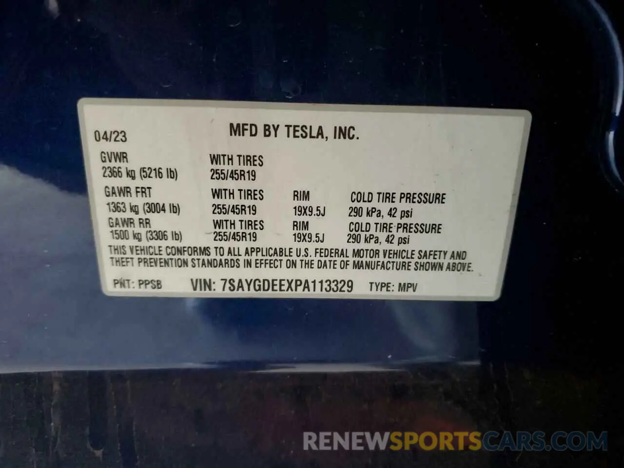 12 fotografías del automóvil dañado 7SAYGDEEXPA113329 TESLA MODEL Y 2023