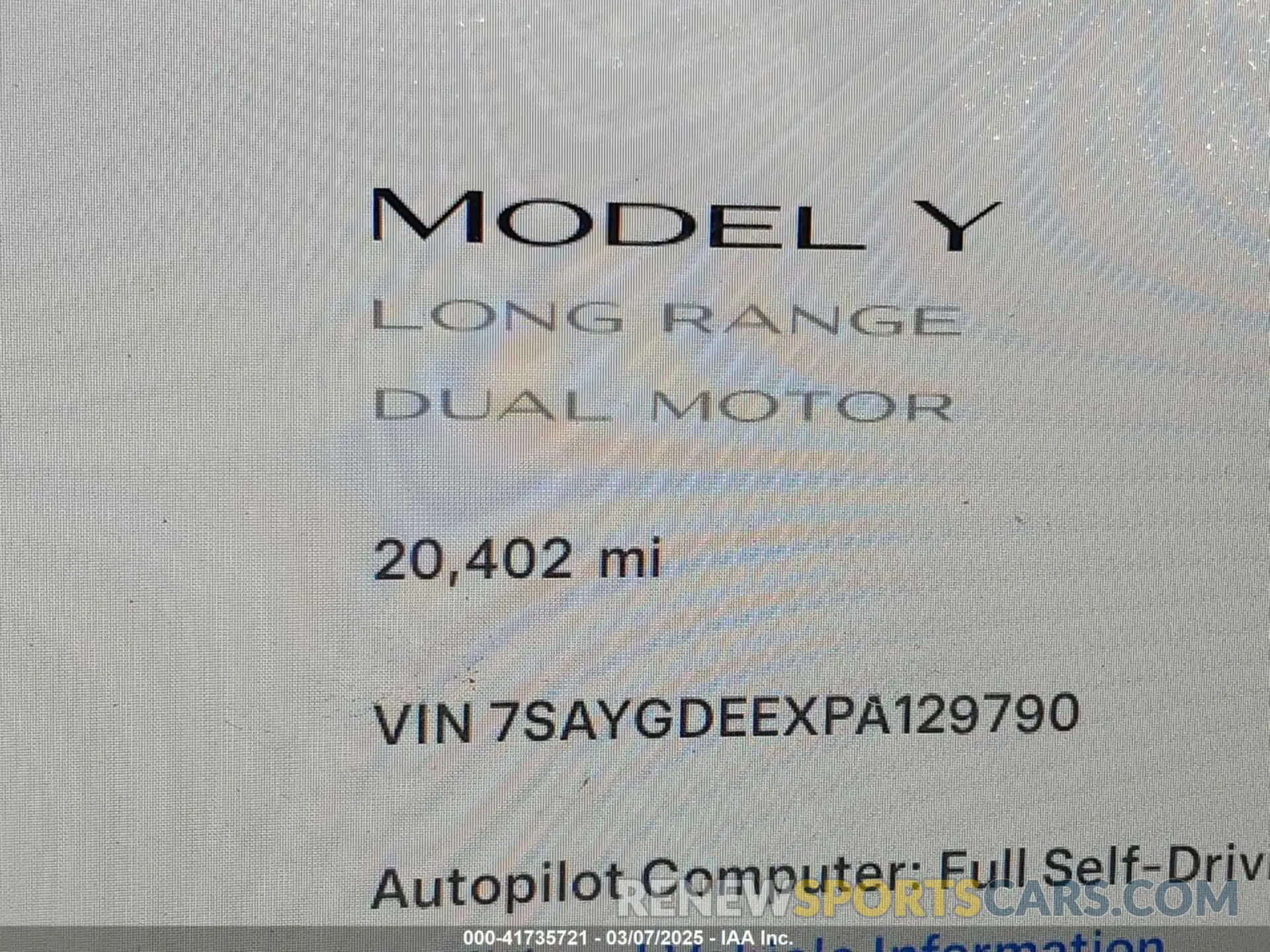 16 fotografías del automóvil dañado 7SAYGDEEXPA129790 TESLA MODEL Y 2023