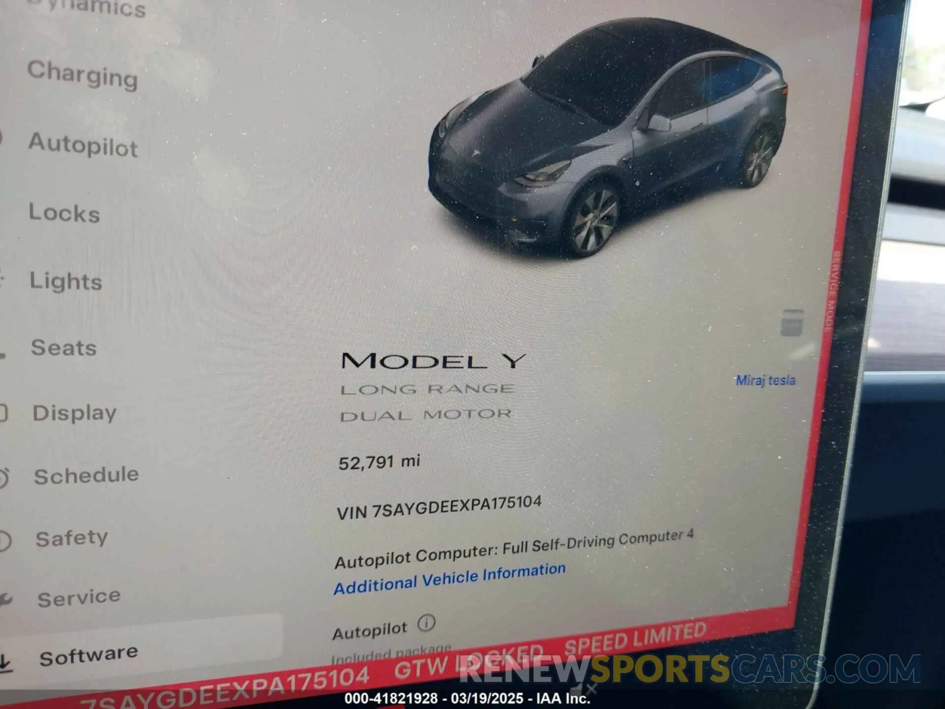 7 fotografías del automóvil dañado 7SAYGDEEXPA175104 TESLA MODEL Y 2023
