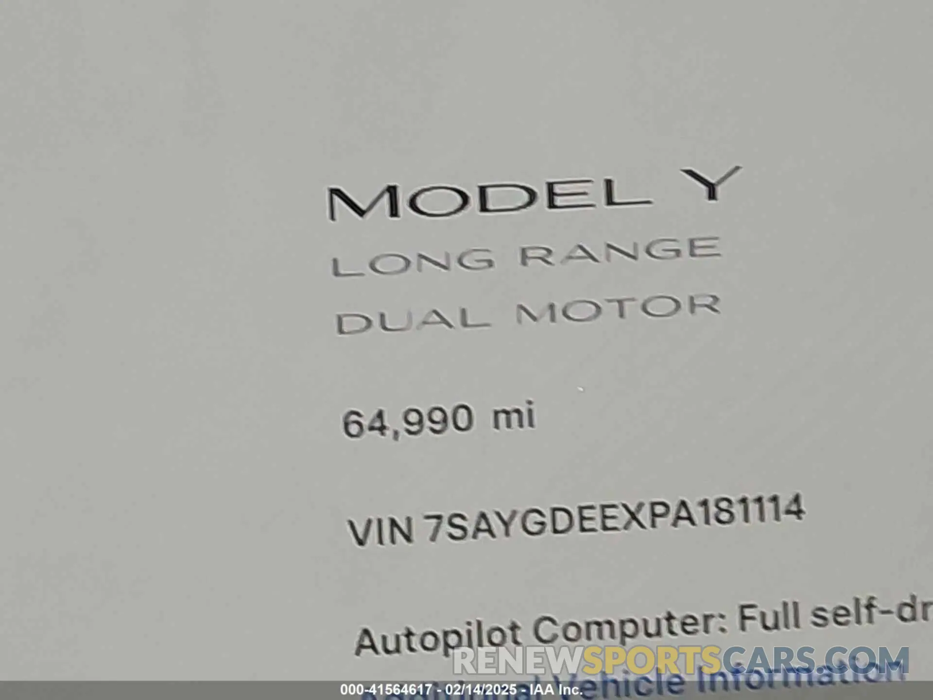 16 fotografías del automóvil dañado 7SAYGDEEXPA181114 TESLA MODEL Y 2023
