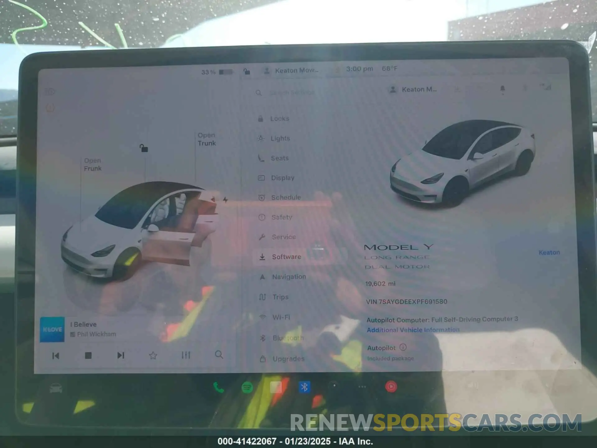 7 fotografías del automóvil dañado 7SAYGDEEXPF691580 TESLA MODEL Y 2023