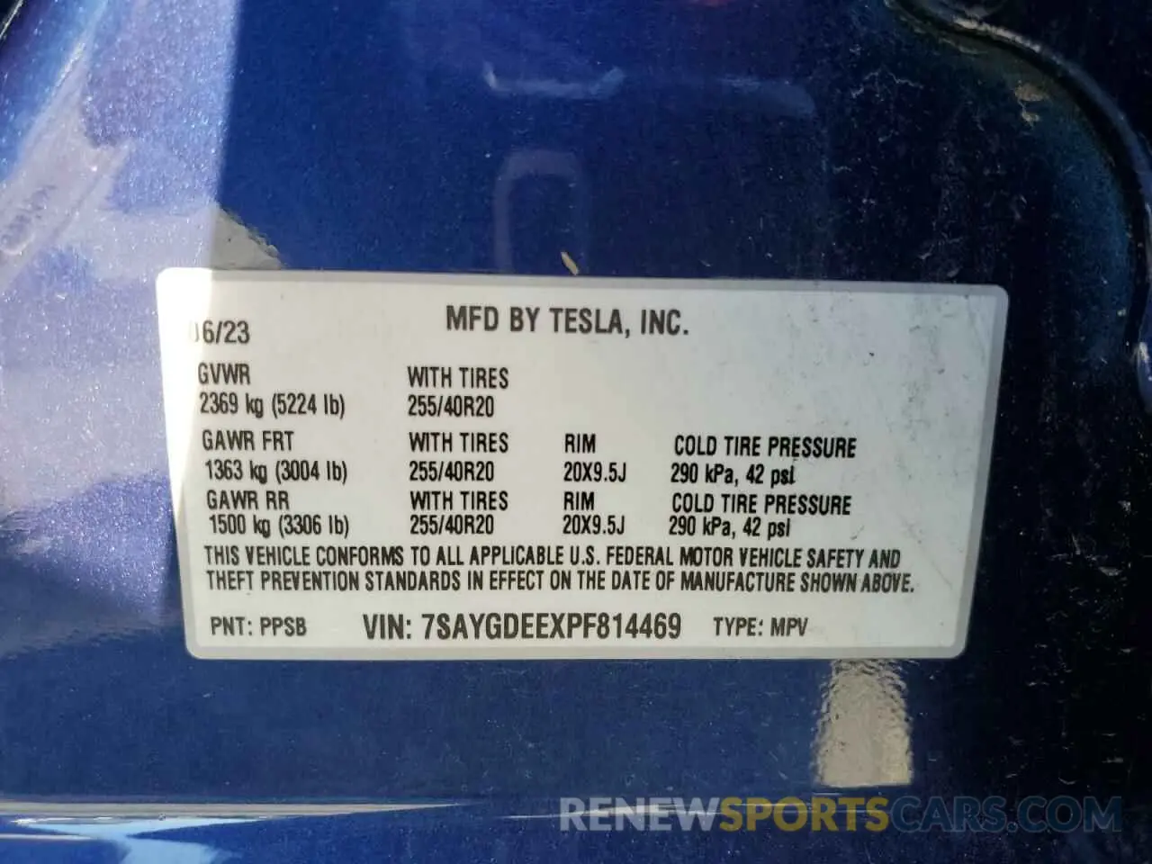 14 fotografías del automóvil dañado 7SAYGDEEXPF814469 TESLA MODEL Y 2023