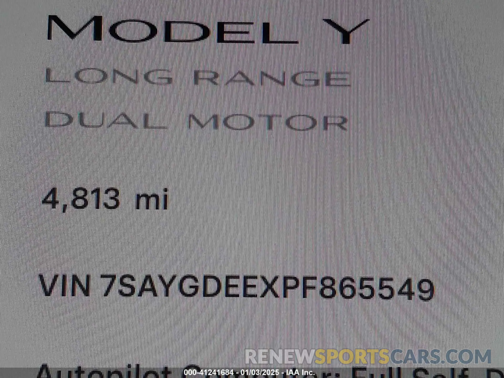 15 fotografías del automóvil dañado 7SAYGDEEXPF865549 TESLA MODEL Y 2023