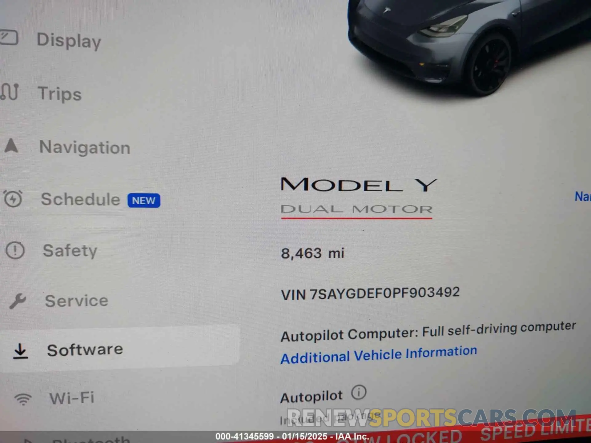 16 fotografías del automóvil dañado 7SAYGDEF0PF903492 TESLA MODEL Y 2023