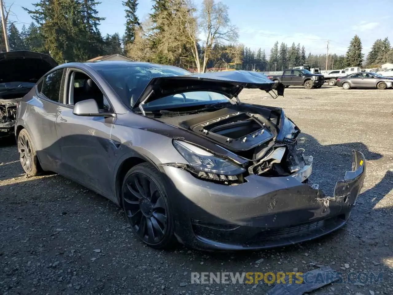 4 fotografías del automóvil dañado 7SAYGDEF1PF795061 TESLA MODEL Y 2023
