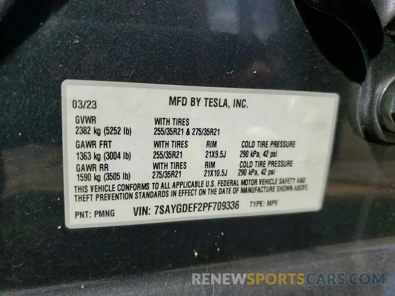 13 fotografías del automóvil dañado 7SAYGDEF2PF709336 TESLA MODEL Y 2023