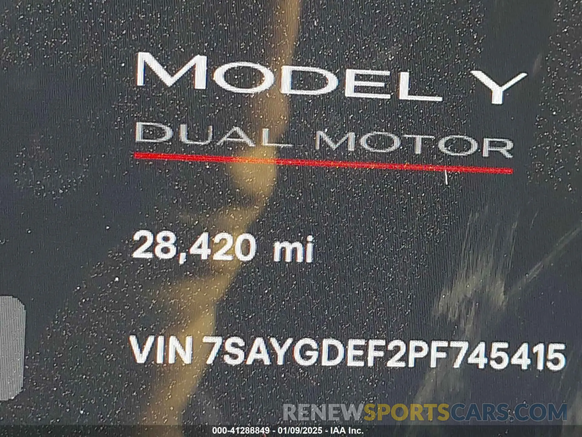14 fotografías del automóvil dañado 7SAYGDEF2PF745415 TESLA MODEL Y 2023