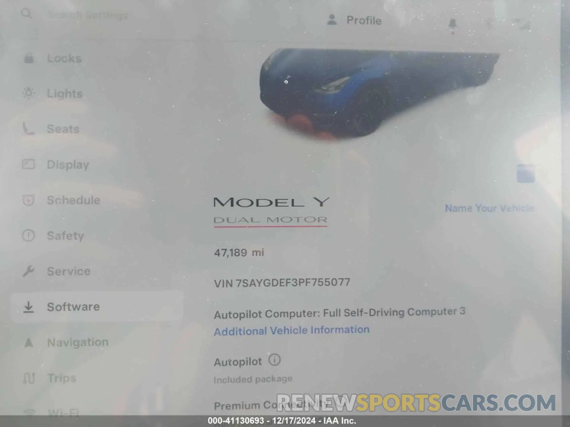7 fotografías del automóvil dañado 7SAYGDEF3PF755077 TESLA MODEL Y 2023