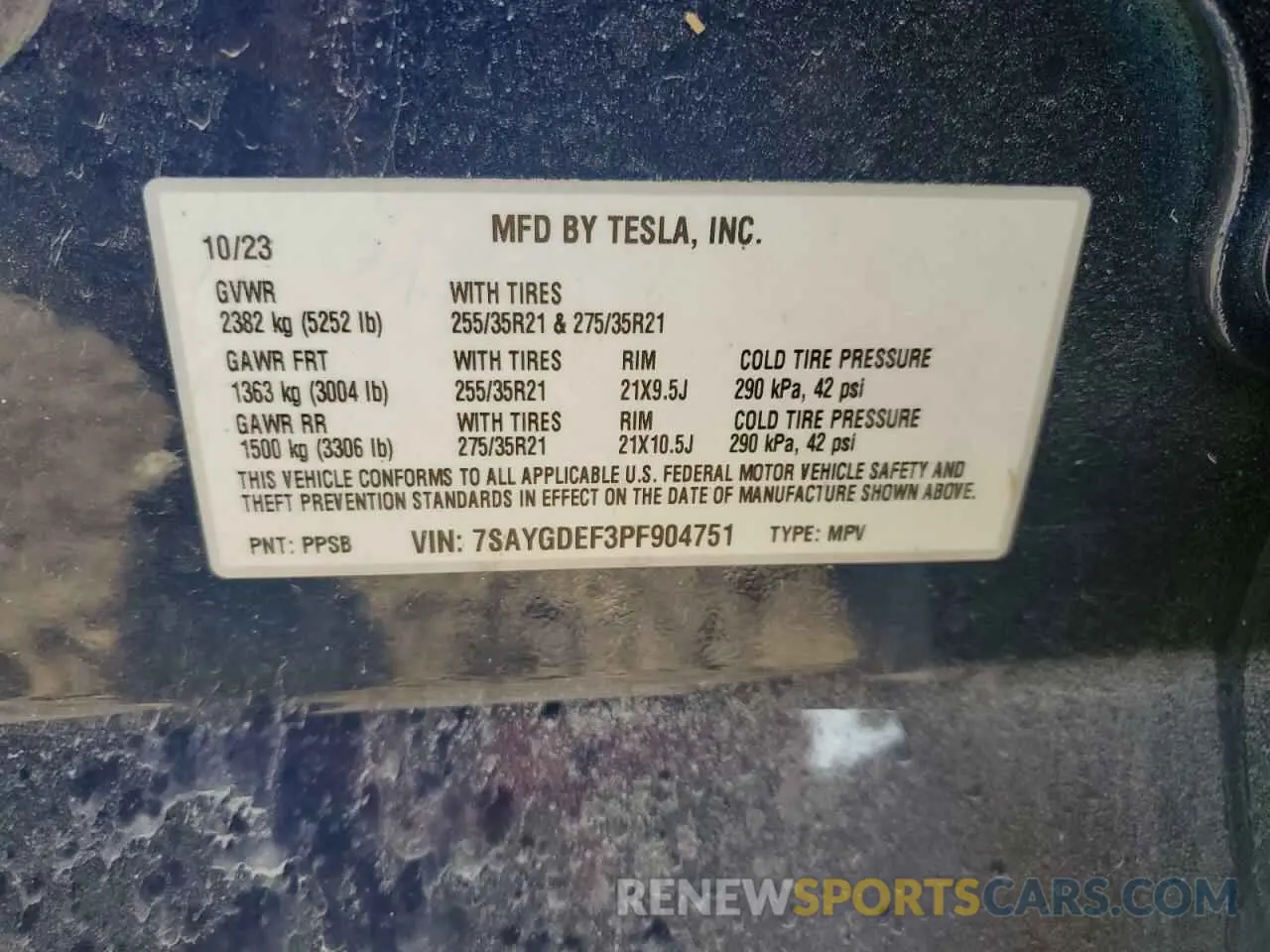 14 fotografías del automóvil dañado 7SAYGDEF3PF904751 TESLA MODEL Y 2023