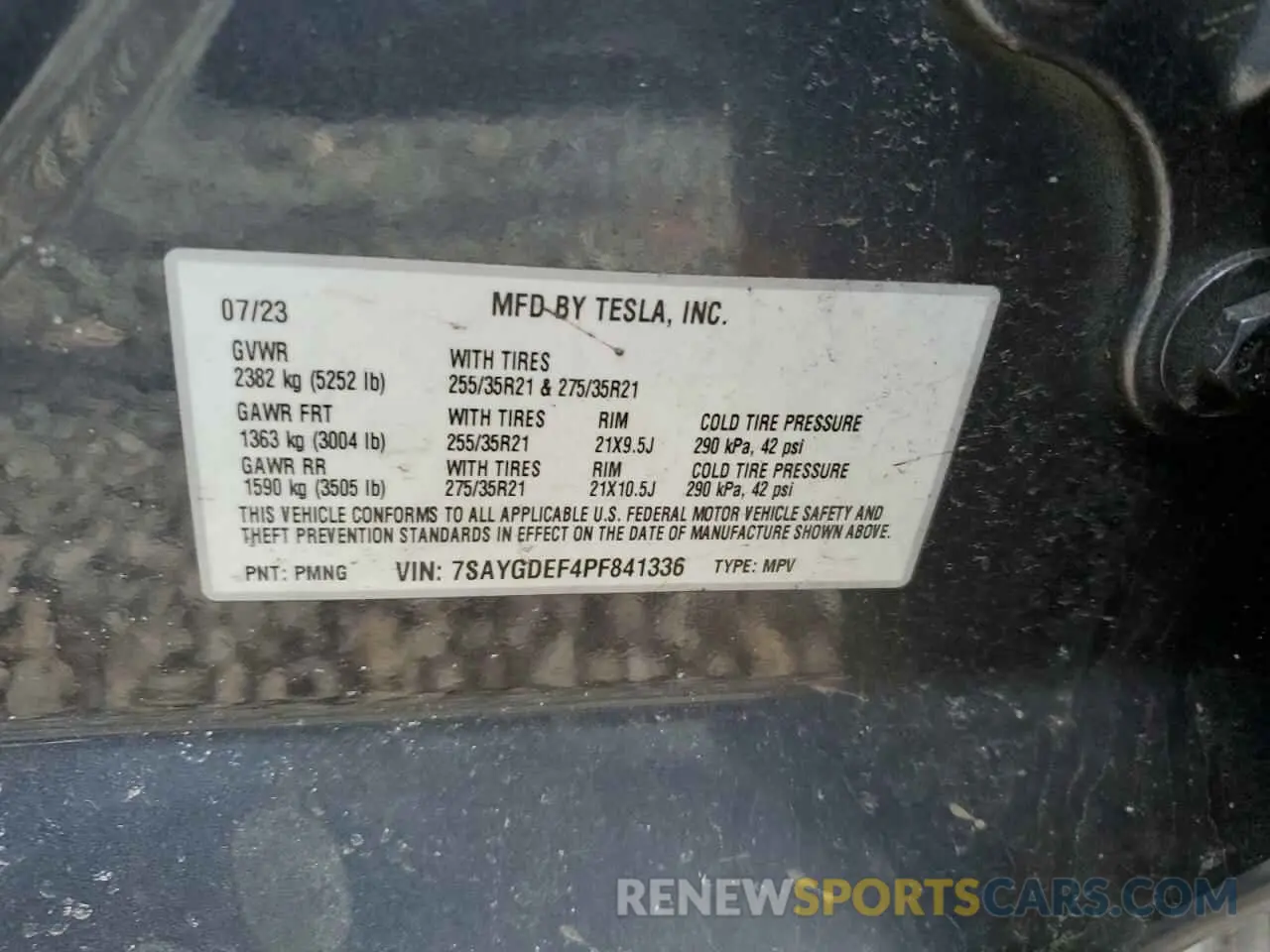 12 fotografías del automóvil dañado 7SAYGDEF4PF841336 TESLA MODEL Y 2023