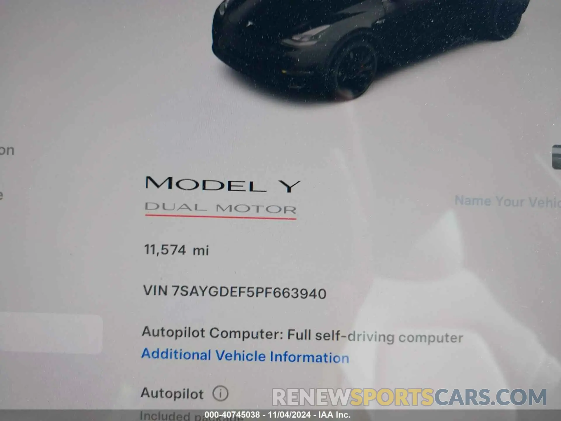 13 fotografías del automóvil dañado 7SAYGDEF5PF663940 TESLA MODEL Y 2023