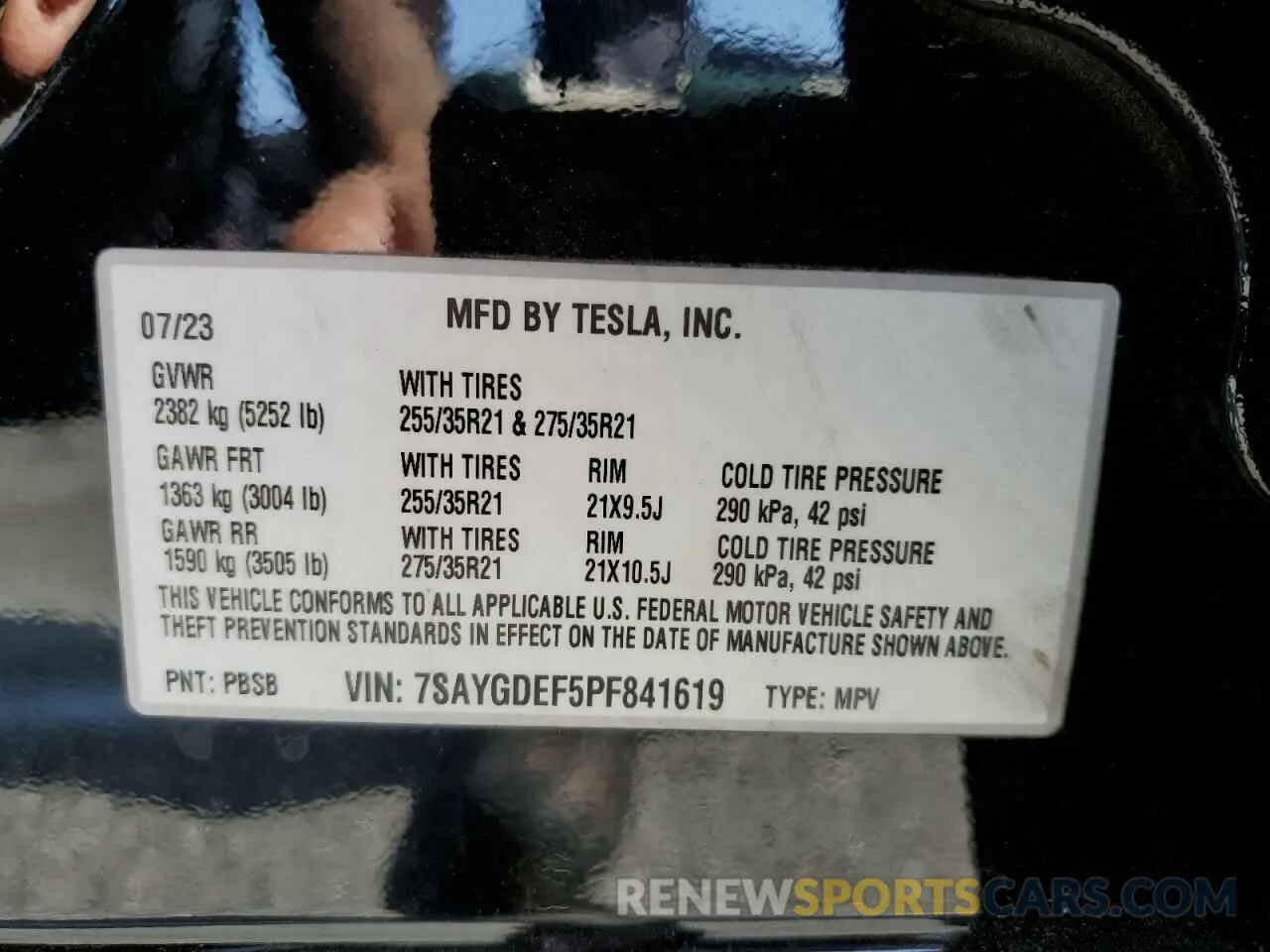 14 fotografías del automóvil dañado 7SAYGDEF5PF841619 TESLA MODEL Y 2023