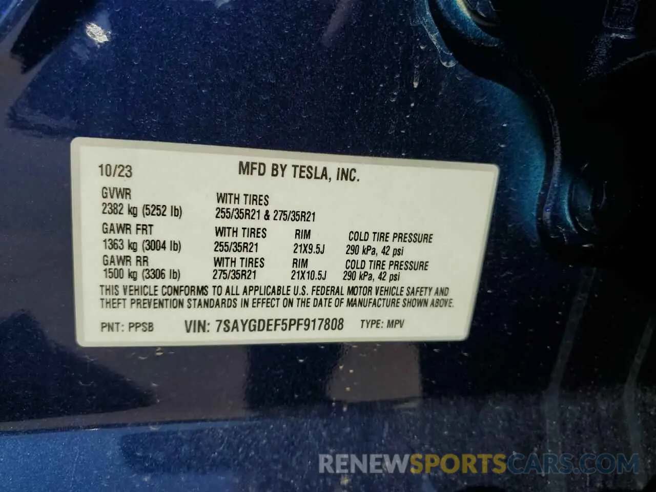 14 fotografías del automóvil dañado 7SAYGDEF5PF917808 TESLA MODEL Y 2023