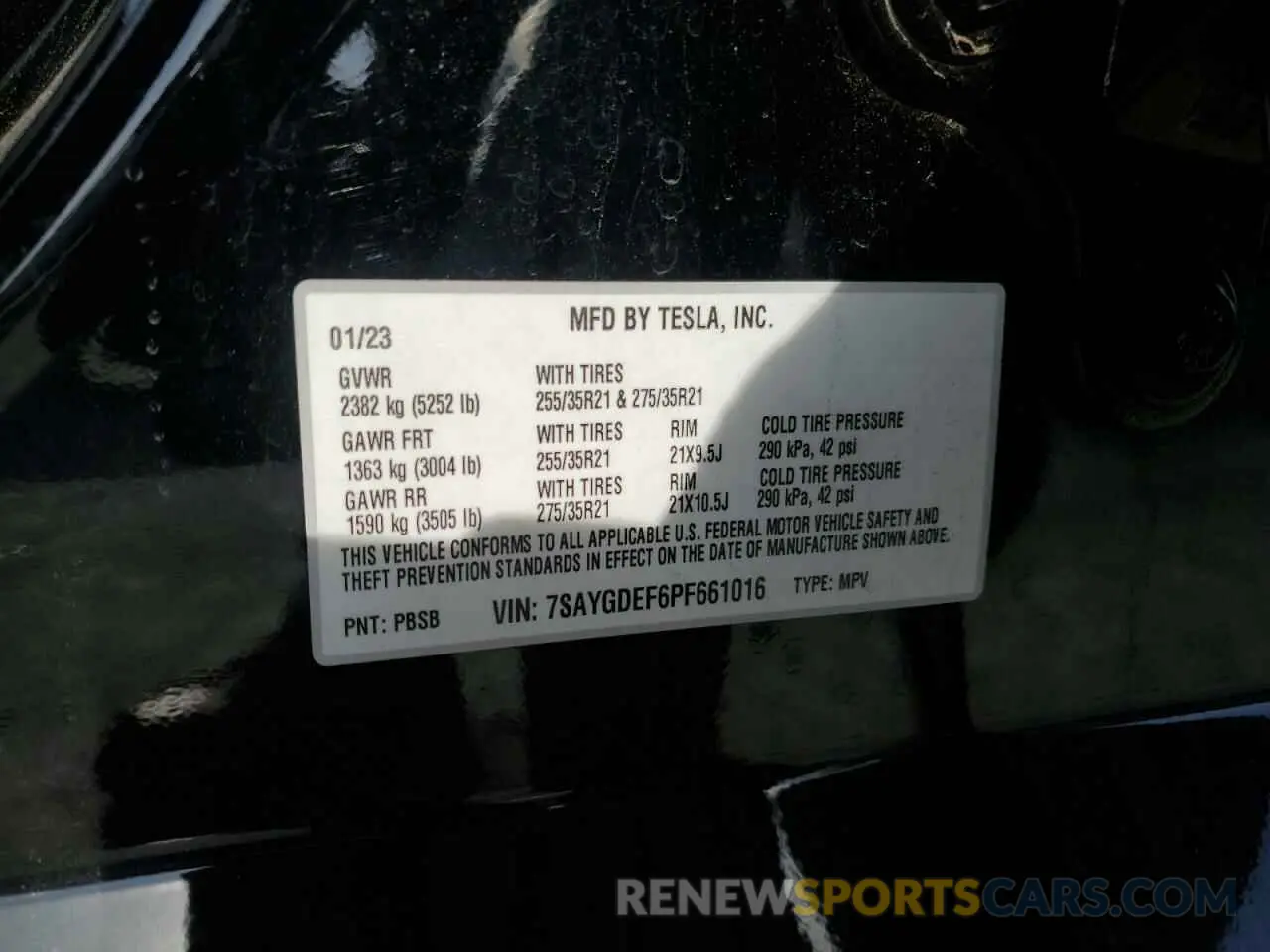14 fotografías del automóvil dañado 7SAYGDEF6PF661016 TESLA MODEL Y 2023