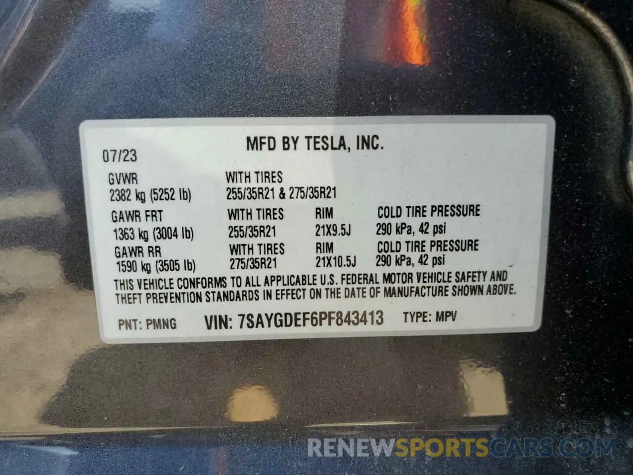 14 fotografías del automóvil dañado 7SAYGDEF6PF843413 TESLA MODEL Y 2023