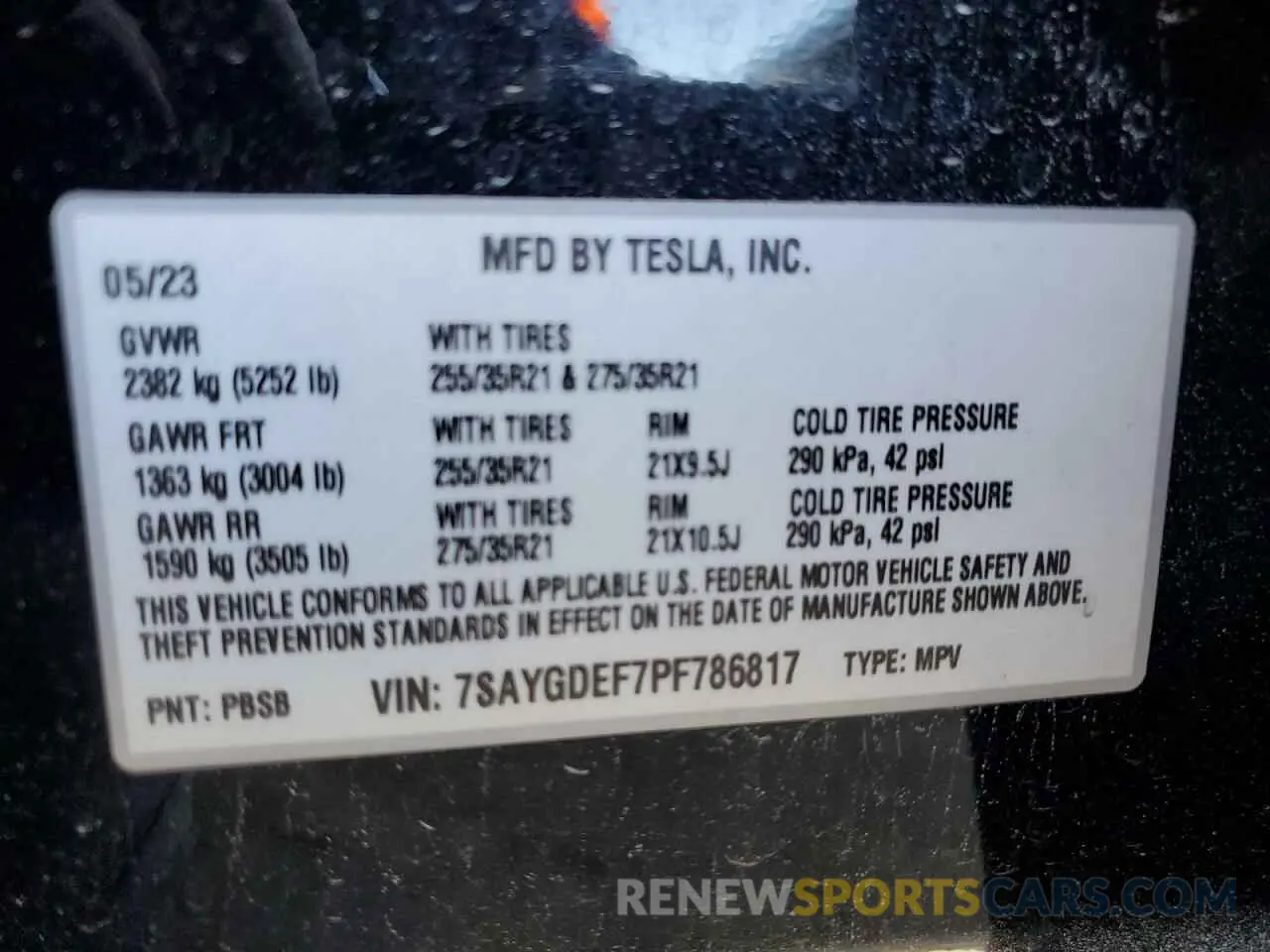 14 fotografías del automóvil dañado 7SAYGDEF7PF786817 TESLA MODEL Y 2023