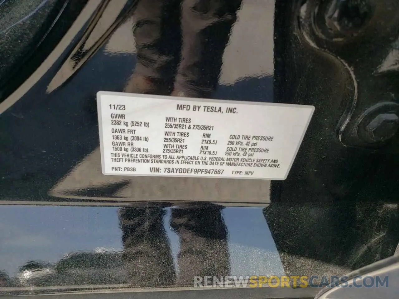 13 fotografías del automóvil dañado 7SAYGDEF9PF947667 TESLA MODEL Y 2023