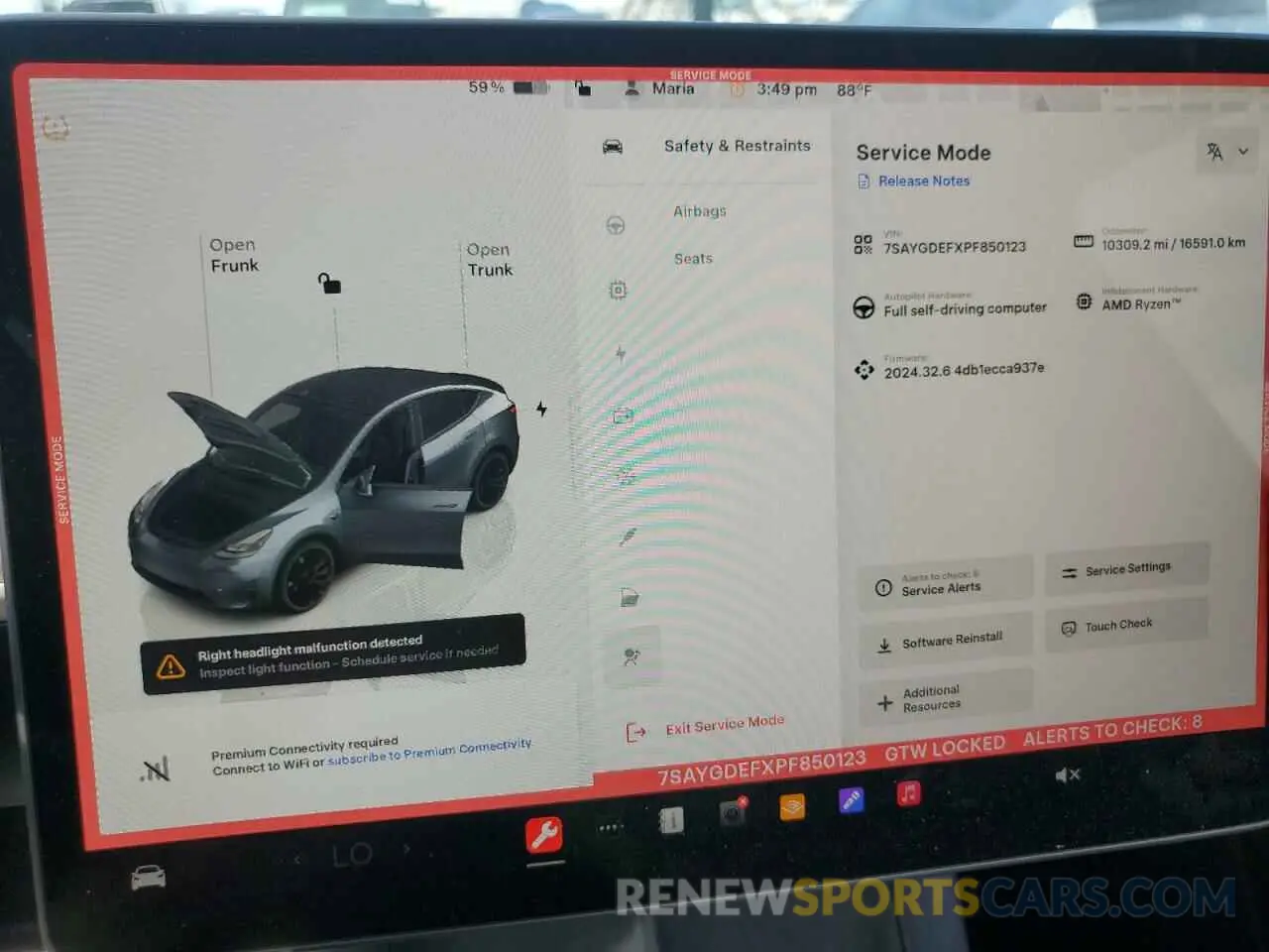 9 fotografías del automóvil dañado 7SAYGDEFXPF850123 TESLA MODEL Y 2023