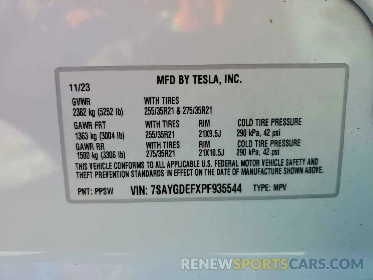 14 fotografías del automóvil dañado 7SAYGDEFXPF935544 TESLA MODEL Y 2023