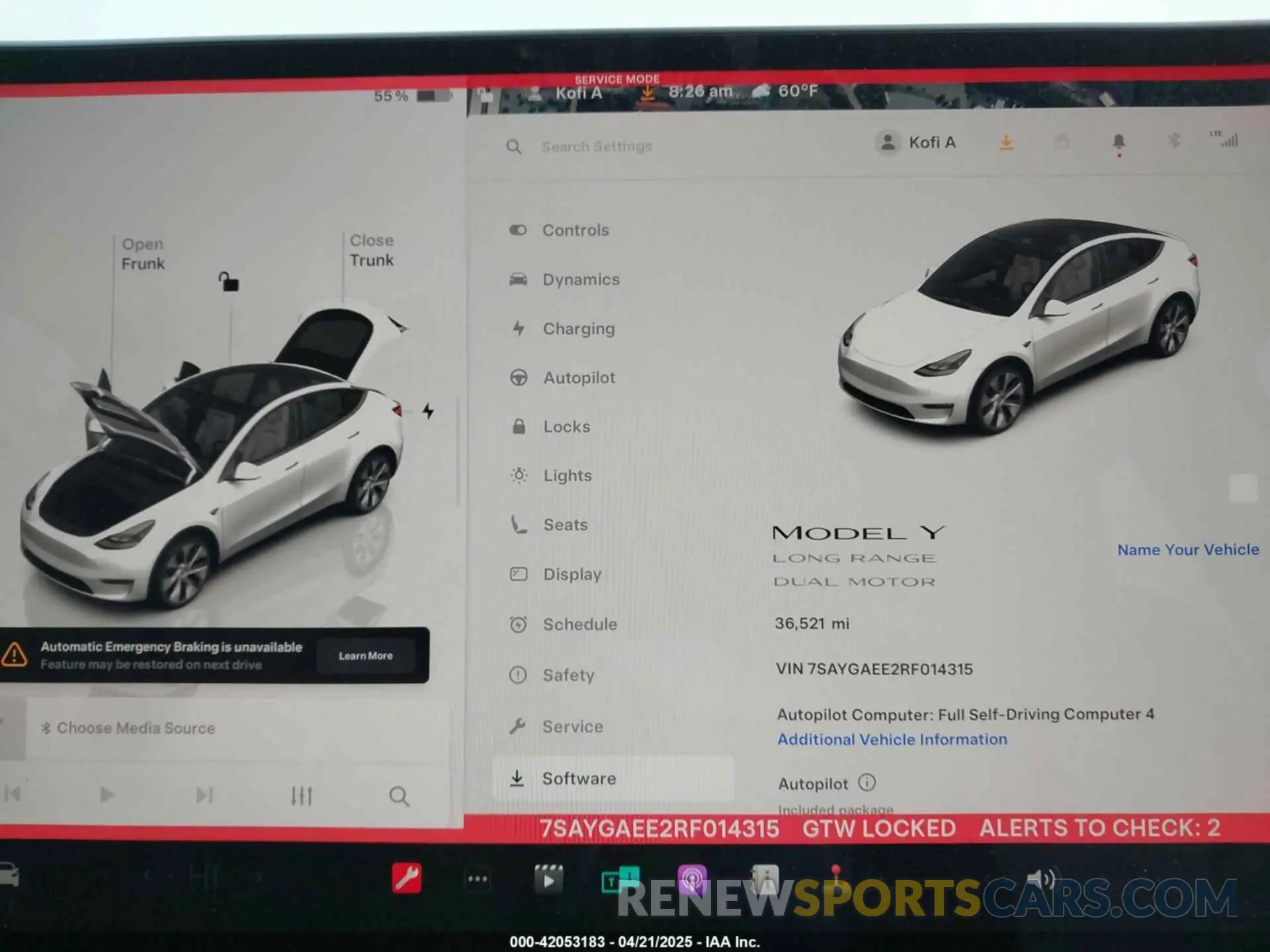 7 fotografías del automóvil dañado 7SAYGAEE2RF014315 TESLA MODEL Y 2024