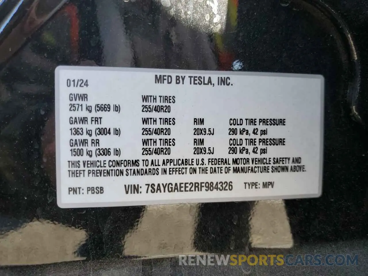 16 fotografías del automóvil dañado 7SAYGAEE2RF984326 TESLA MODEL Y 2024