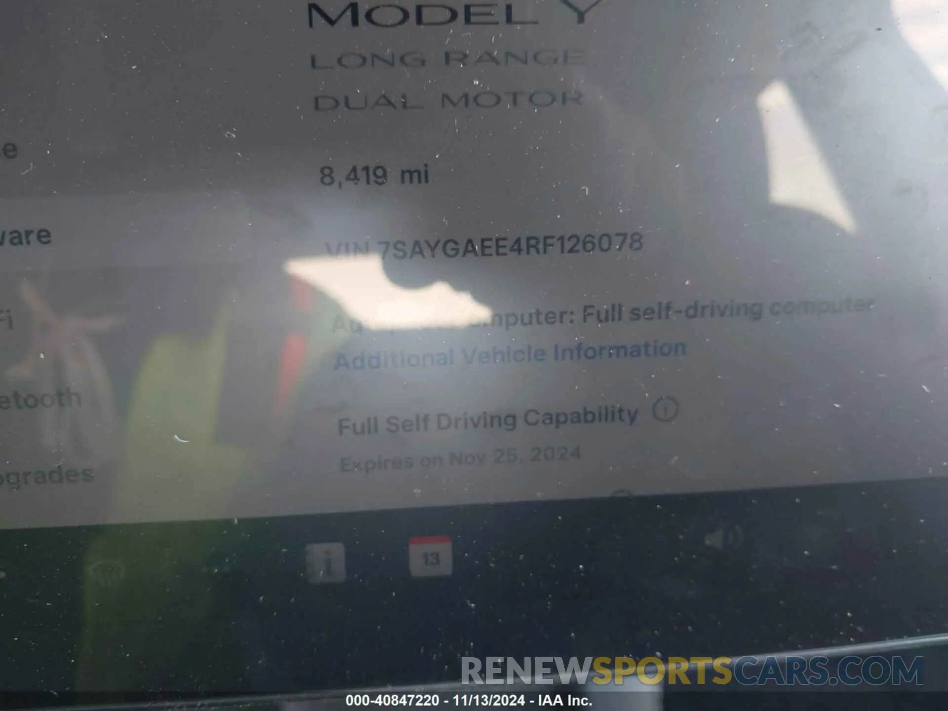 7 fotografías del automóvil dañado 7SAYGAEE4RF126078 TESLA MODEL Y 2024