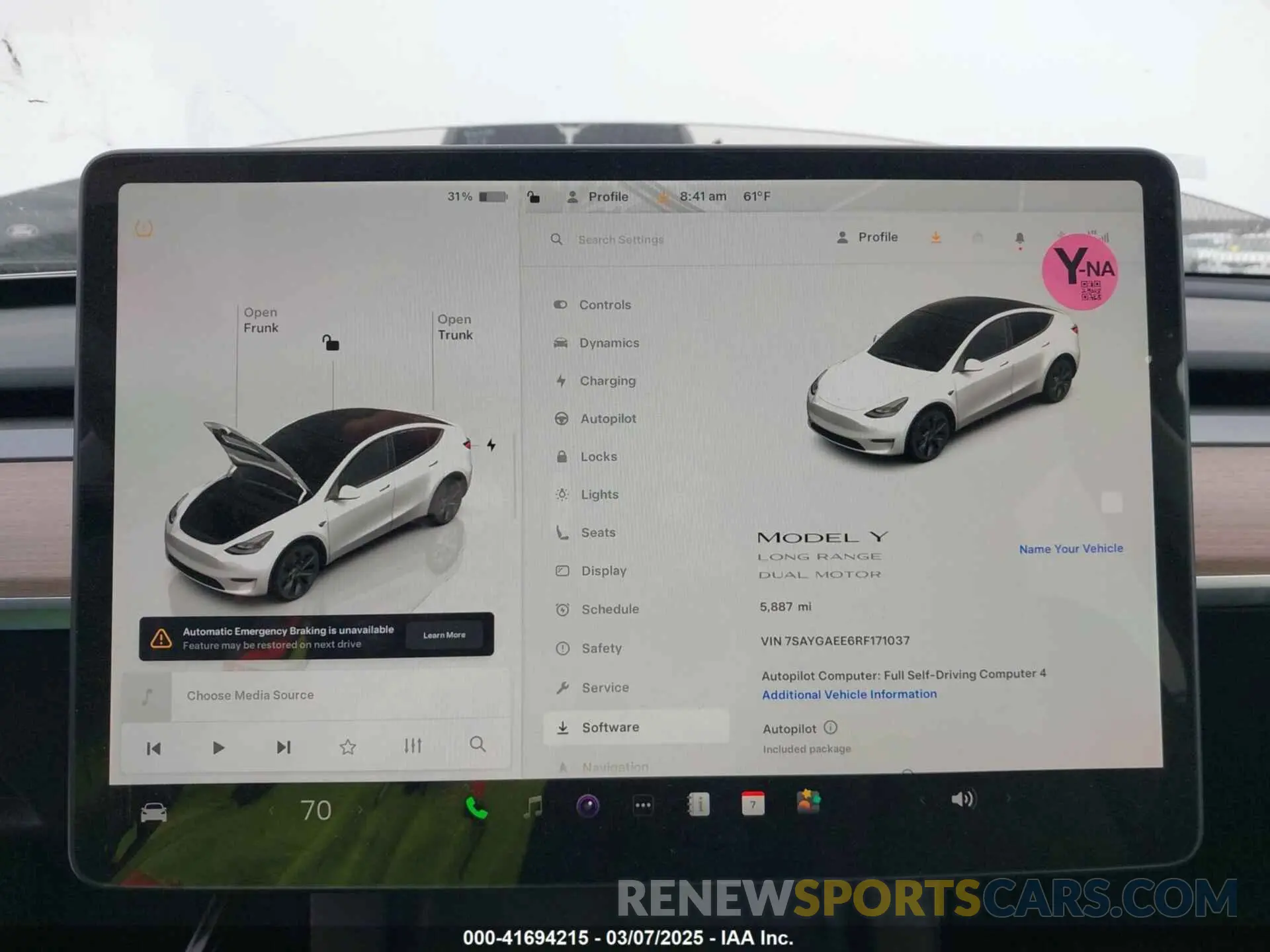 17 fotografías del automóvil dañado 7SAYGAEE6RF171037 TESLA MODEL Y 2024