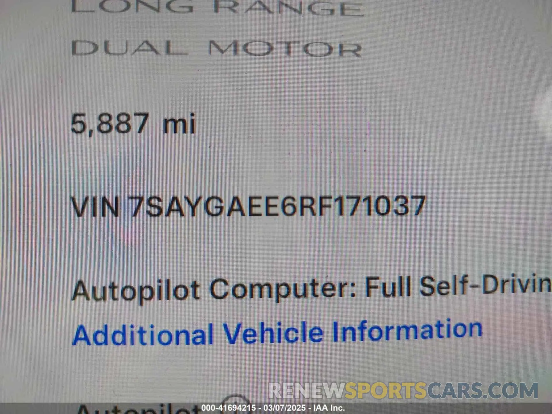 9 fotografías del automóvil dañado 7SAYGAEE6RF171037 TESLA MODEL Y 2024