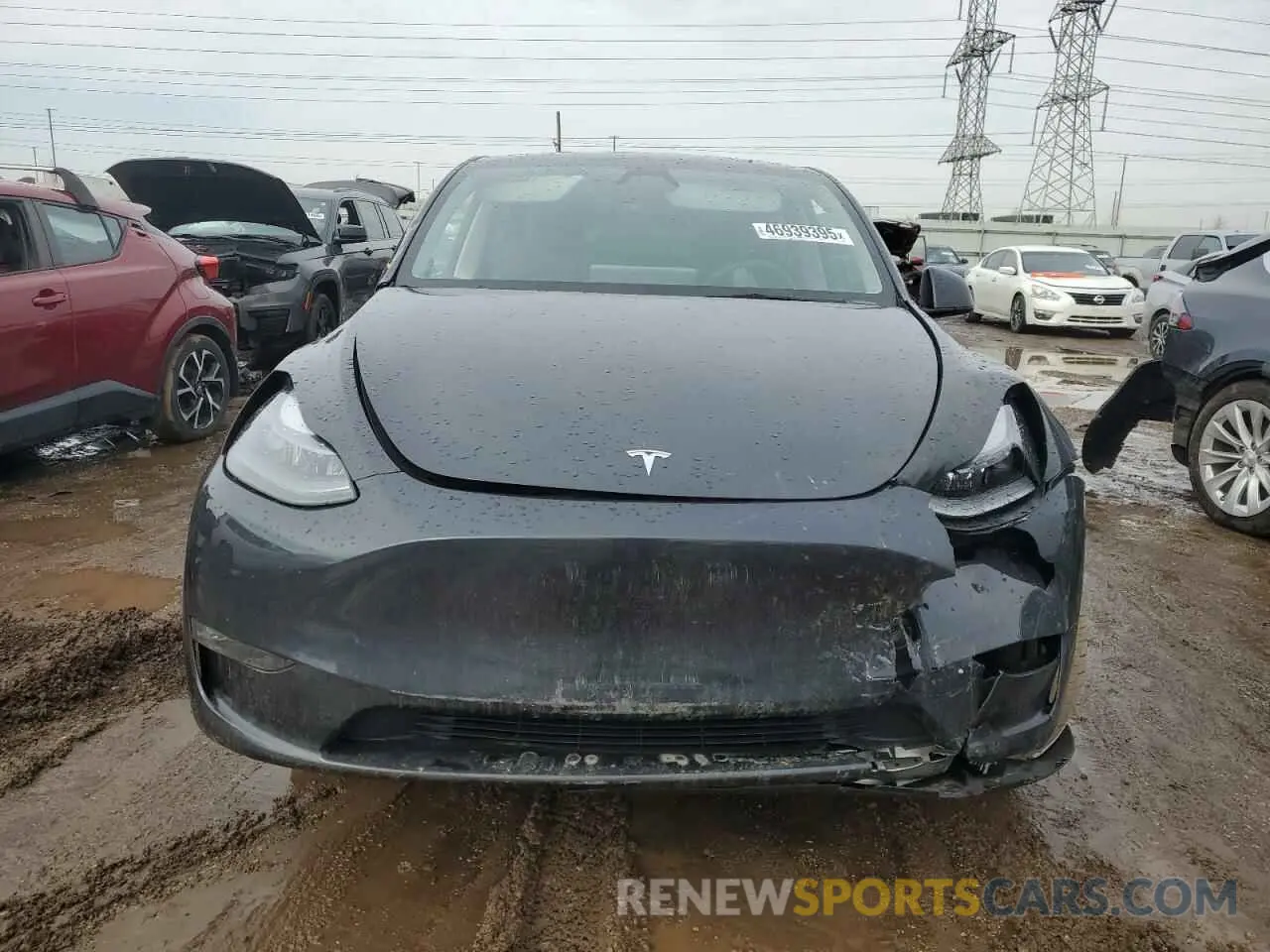 5 fotografías del automóvil dañado 7SAYGAEE7RF043096 TESLA MODEL Y 2024