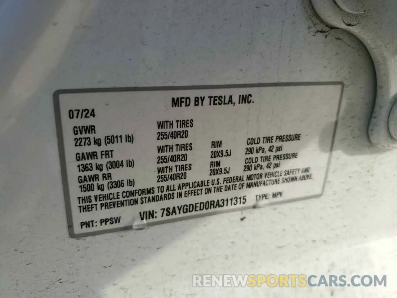 12 fotografías del automóvil dañado 7SAYGDED0RA311315 TESLA MODEL Y 2024