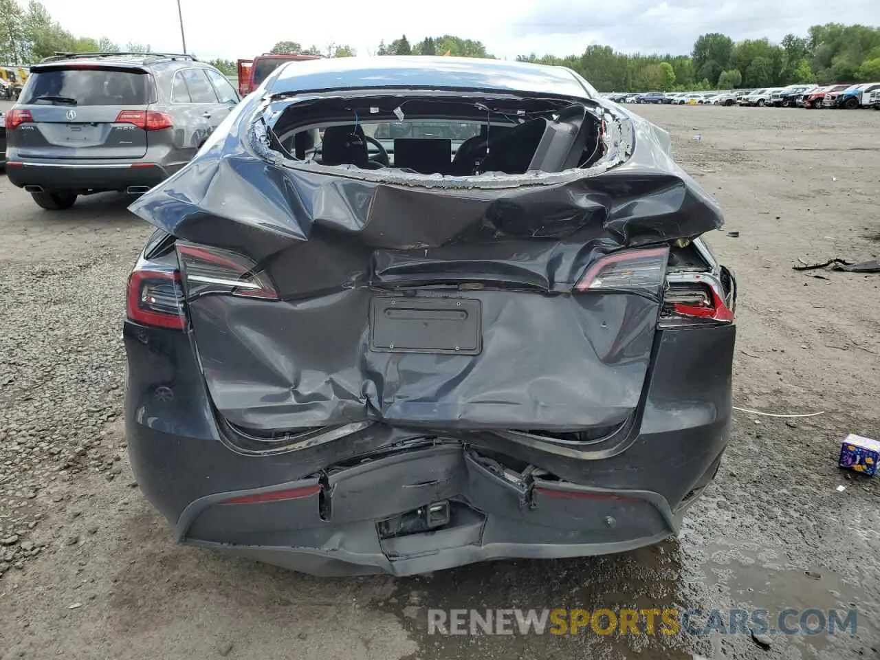 6 fotografías del automóvil dañado 7SAYGDED0RF043675 TESLA MODEL Y 2024