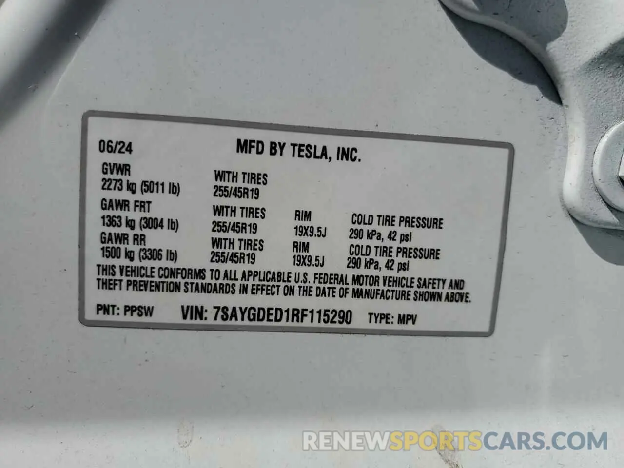 16 fotografías del automóvil dañado 7SAYGDED1RF115290 TESLA MODEL Y 2024