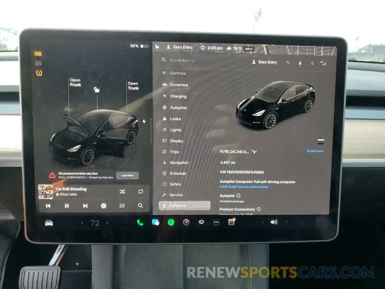 9 fotografías del automóvil dañado 7SAYGDED2RF045993 TESLA MODEL Y 2024