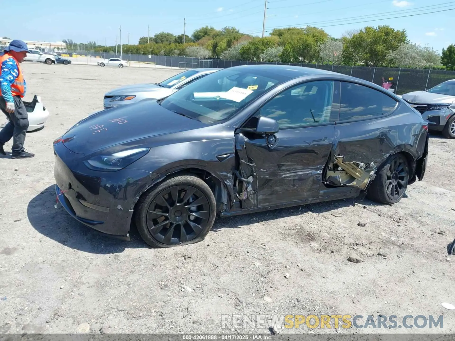 6 fotografías del automóvil dañado 7SAYGDED3RF019063 TESLA MODEL Y 2024