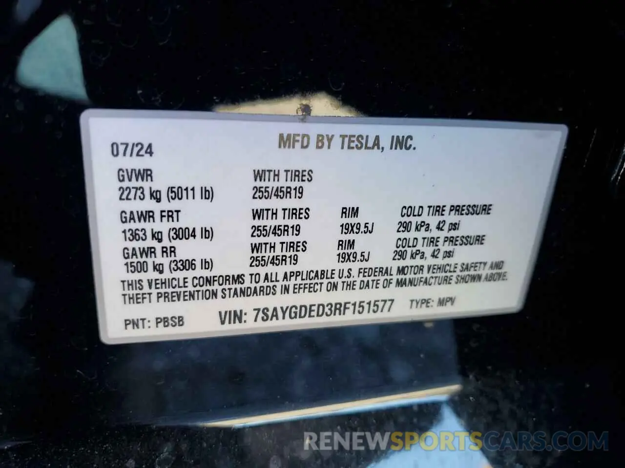 13 fotografías del automóvil dañado 7SAYGDED3RF151577 TESLA MODEL Y 2024