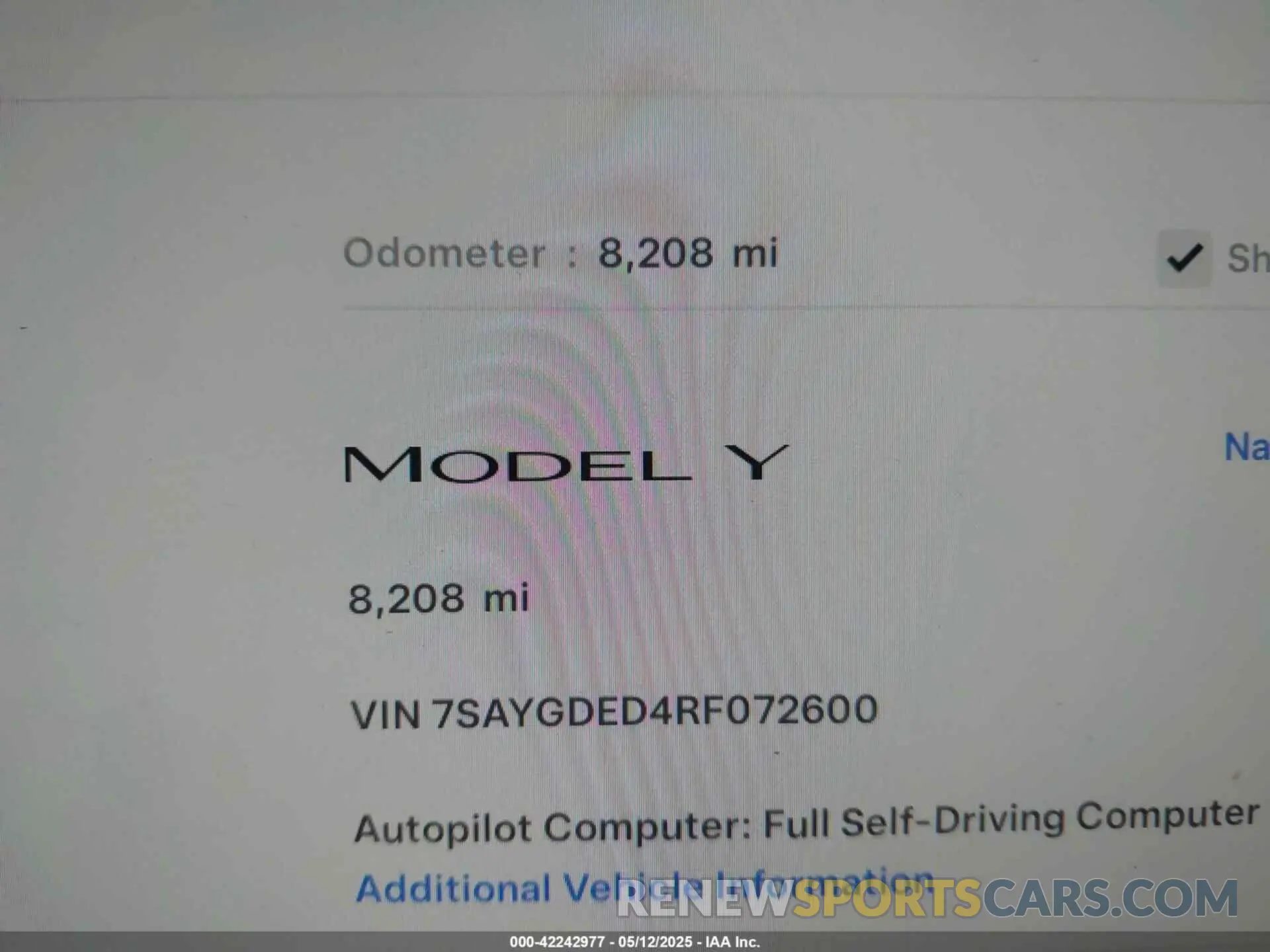 14 fotografías del automóvil dañado 7SAYGDED4RF072600 TESLA MODEL Y 2024