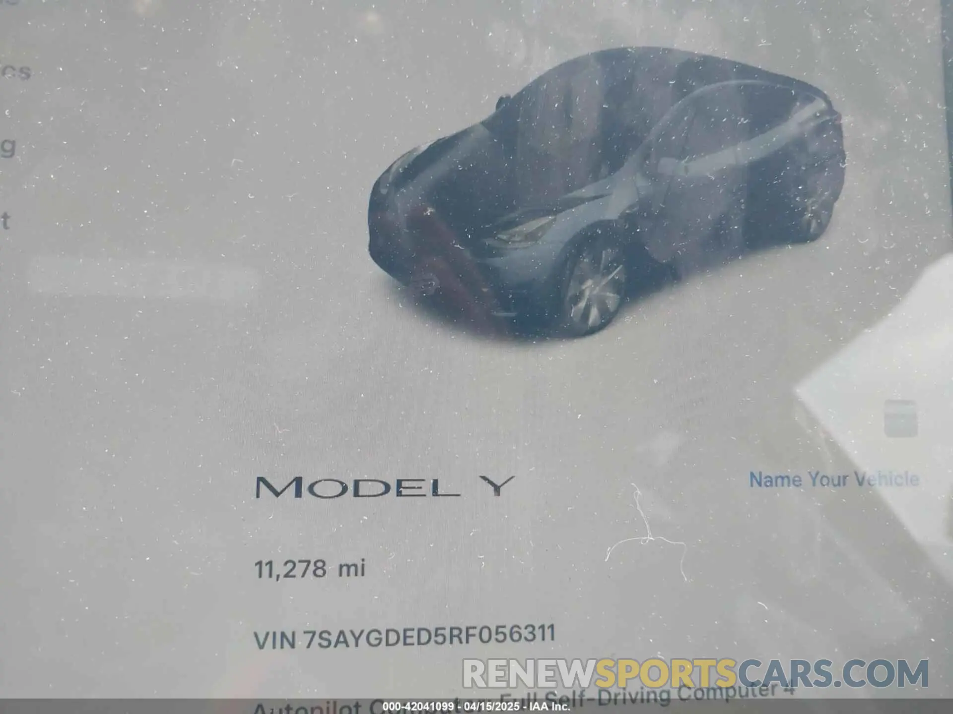14 fotografías del automóvil dañado 7SAYGDED5RF056311 TESLA MODEL Y 2024