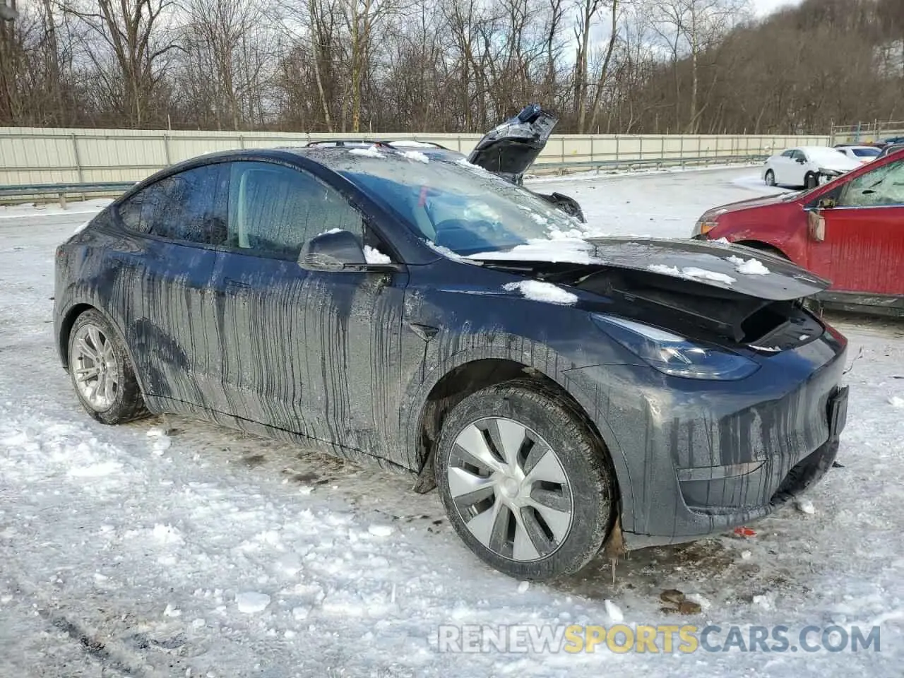 4 fotografías del automóvil dañado 7SAYGDED6RF014455 TESLA MODEL Y 2024