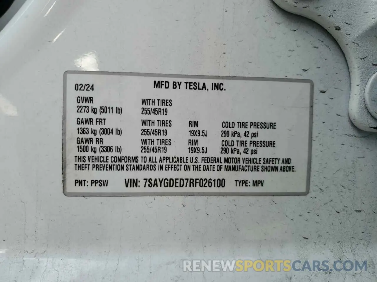 15 fotografías del automóvil dañado 7SAYGDED7RF026100 TESLA MODEL Y 2024