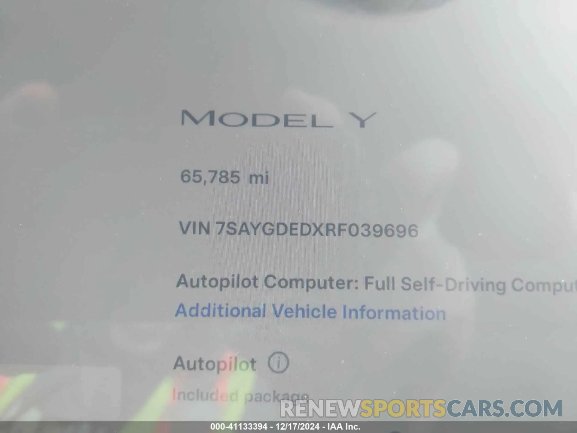 7 fotografías del automóvil dañado 7SAYGDEDXRF039696 TESLA MODEL Y 2024