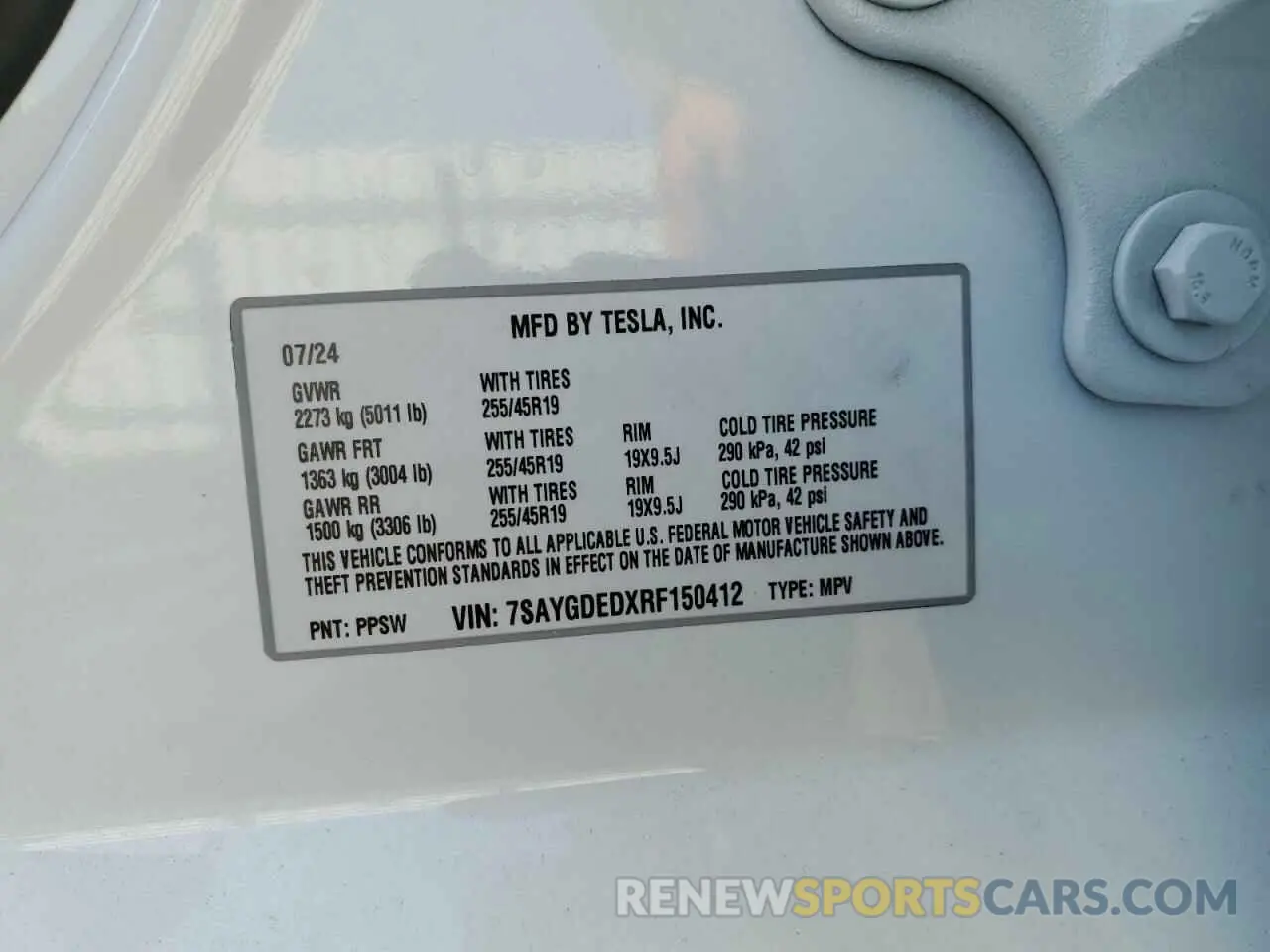 12 fotografías del automóvil dañado 7SAYGDEDXRF150412 TESLA MODEL Y 2024