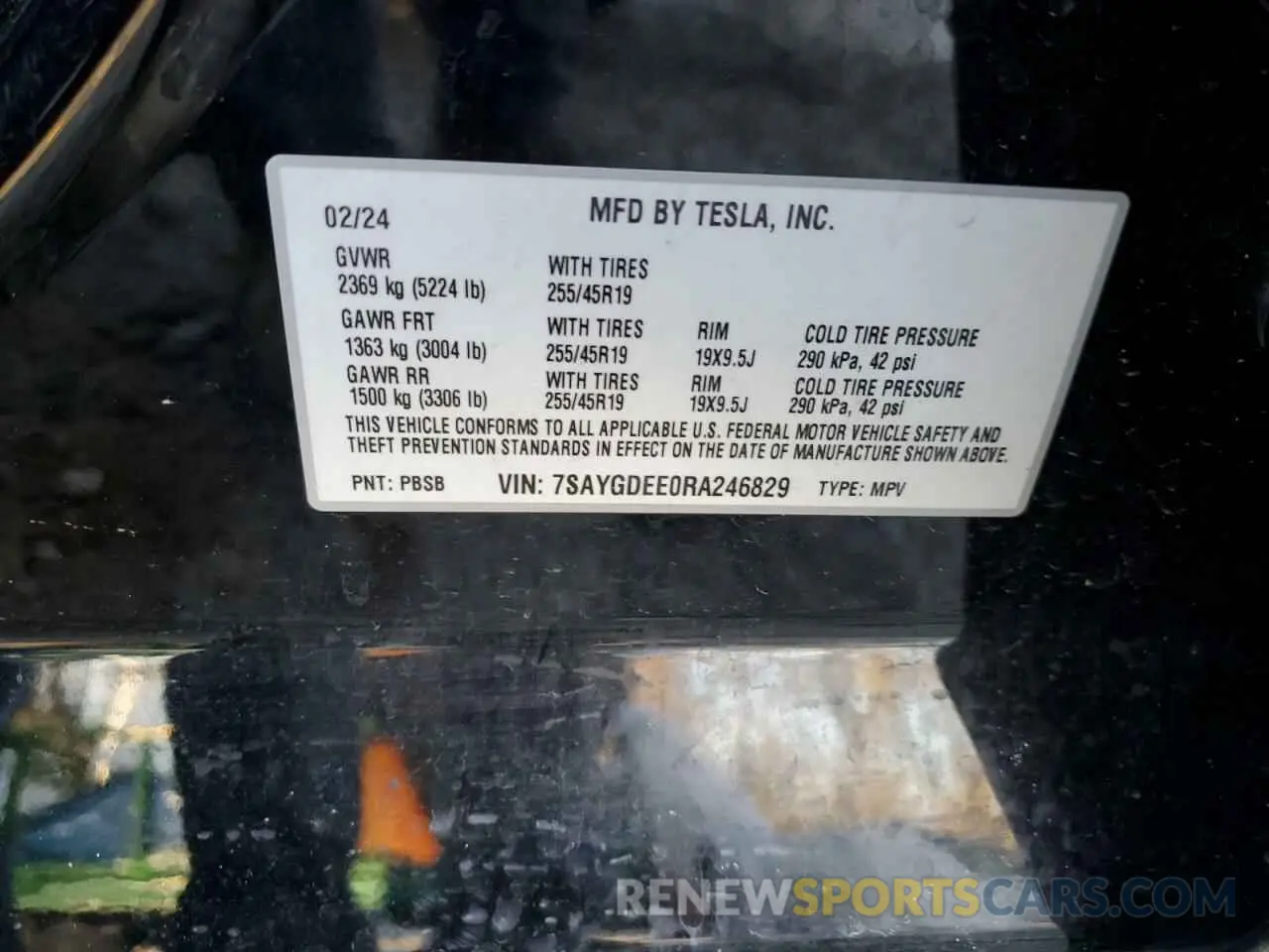 14 fotografías del automóvil dañado 7SAYGDEE0RA246829 TESLA MODEL Y 2024