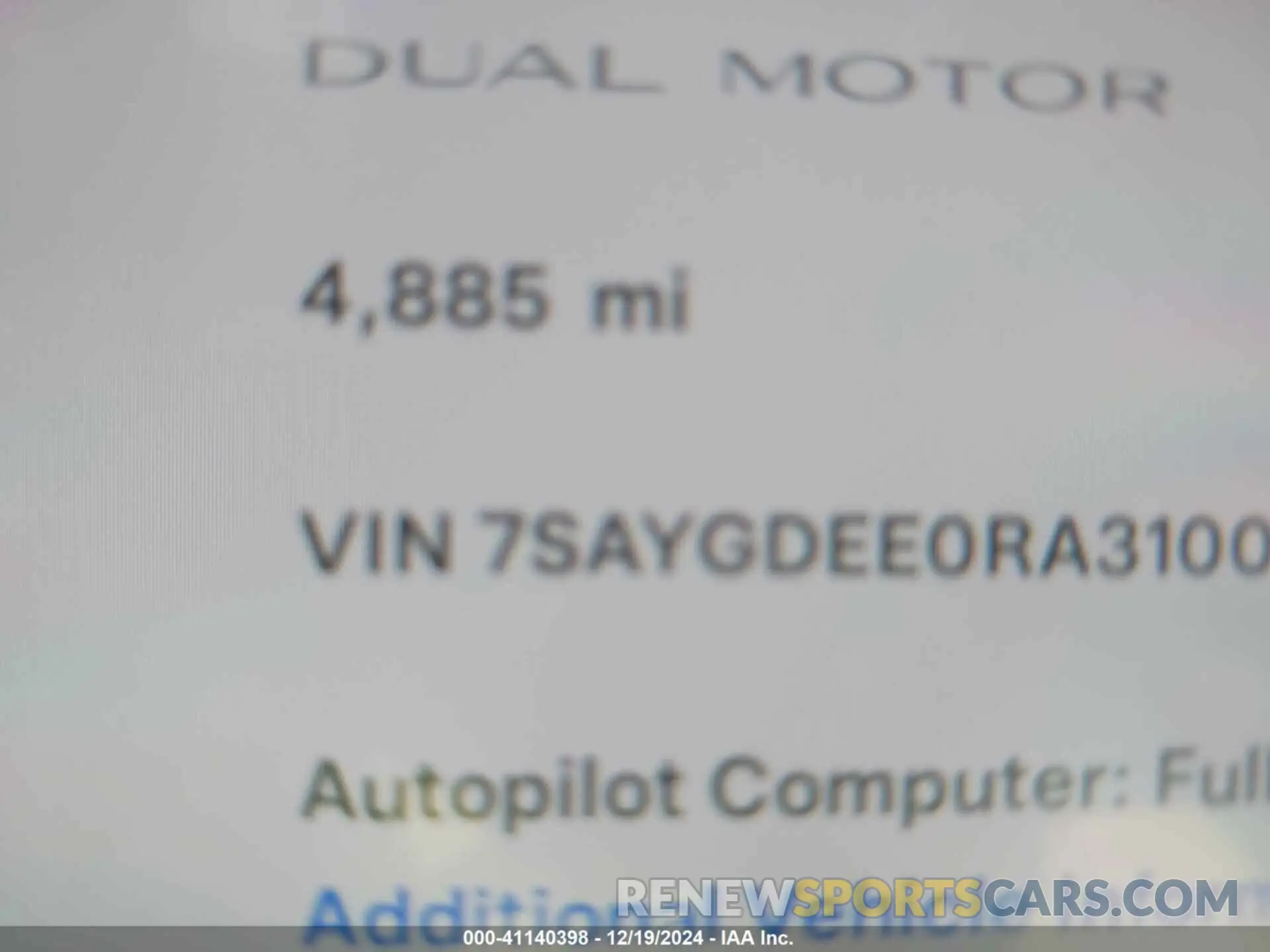 15 fotografías del automóvil dañado 7SAYGDEE0RA310092 TESLA MODEL Y 2024