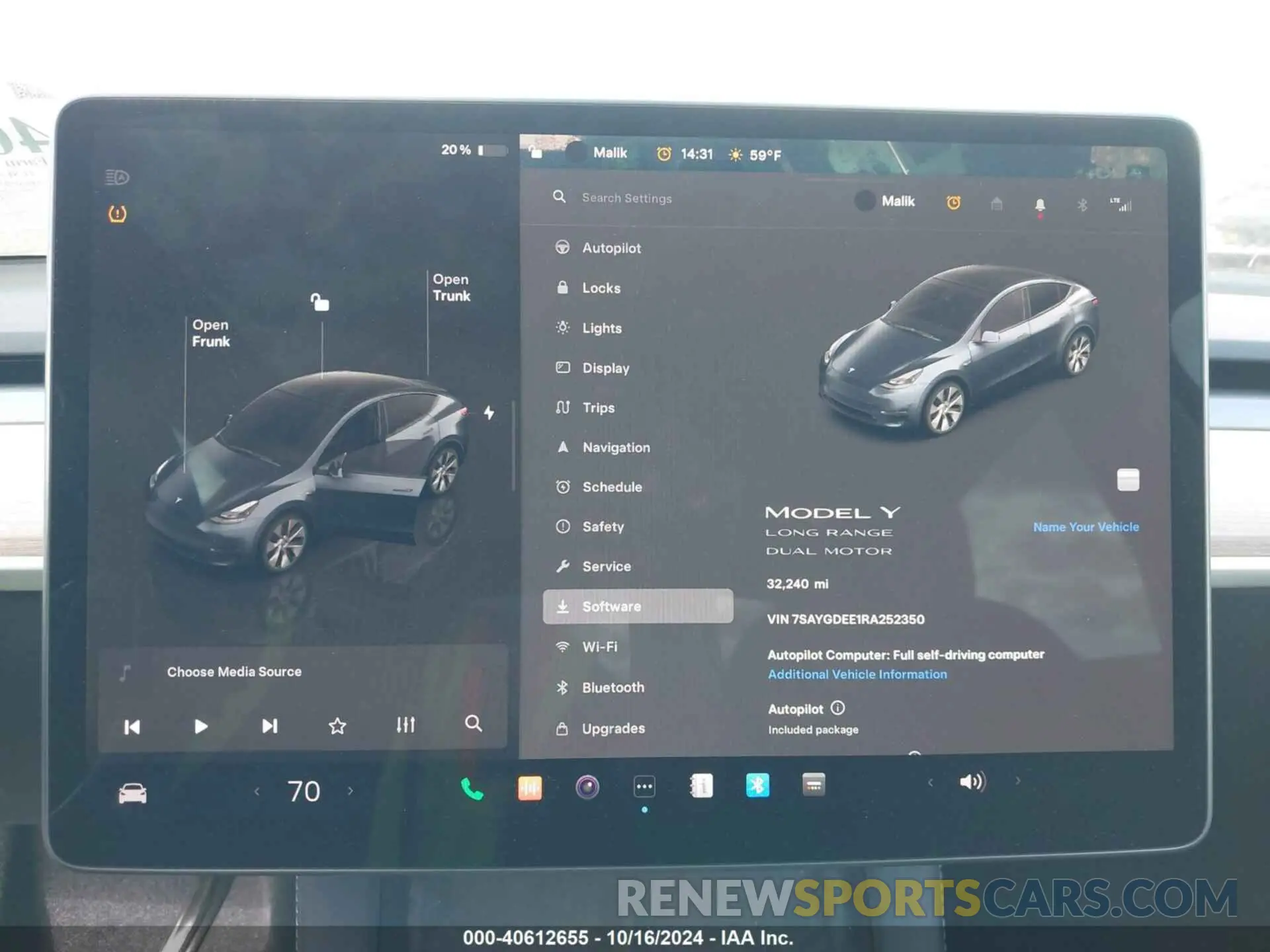 18 fotografías del automóvil dañado 7SAYGDEE1RA252350 TESLA MODEL Y 2024