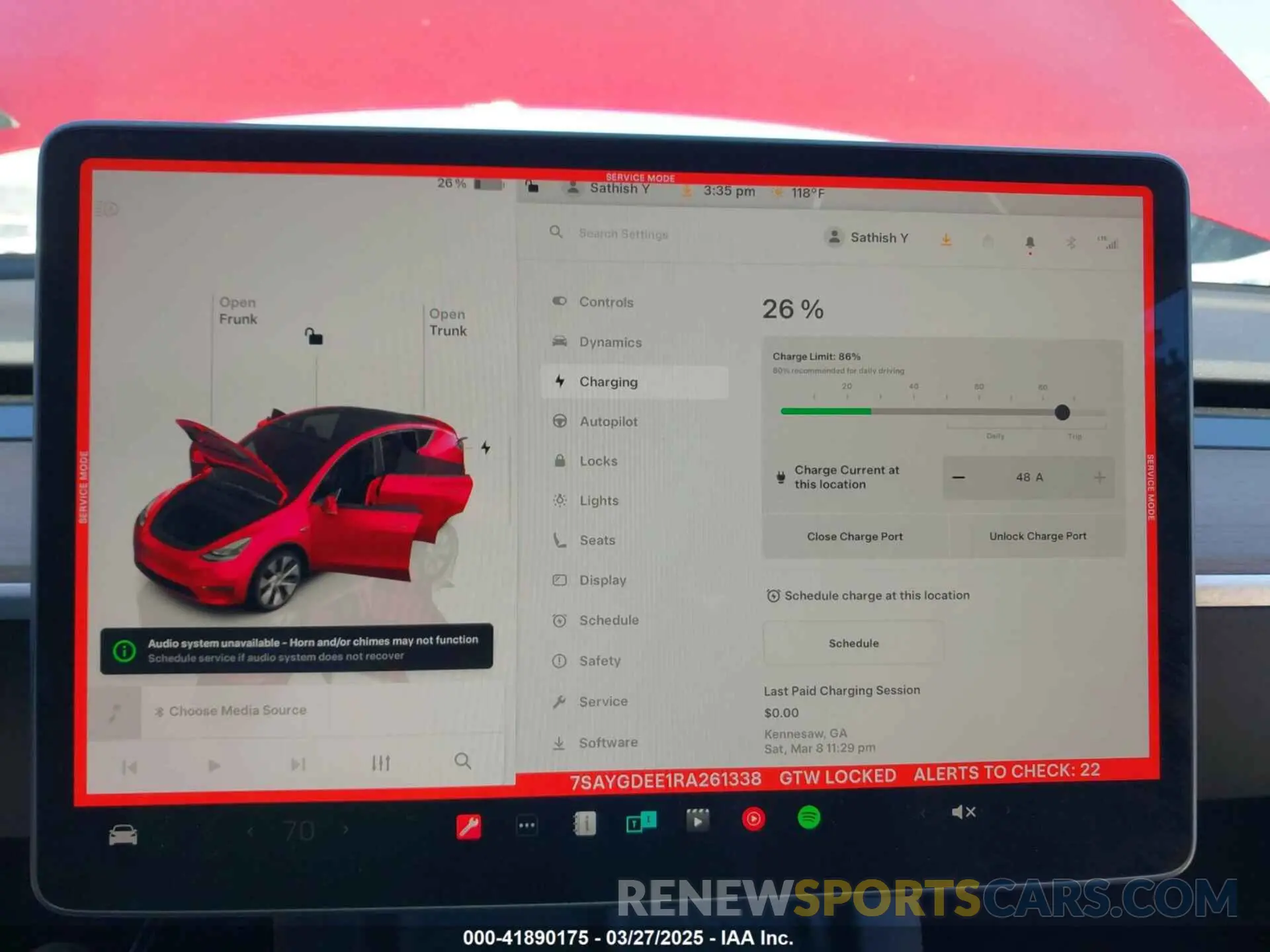 18 fotografías del automóvil dañado 7SAYGDEE1RA261338 TESLA MODEL Y 2024