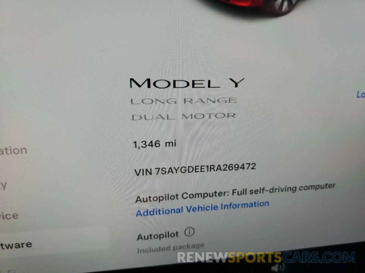 9 fotografías del automóvil dañado 7SAYGDEE1RA269472 TESLA MODEL Y 2024