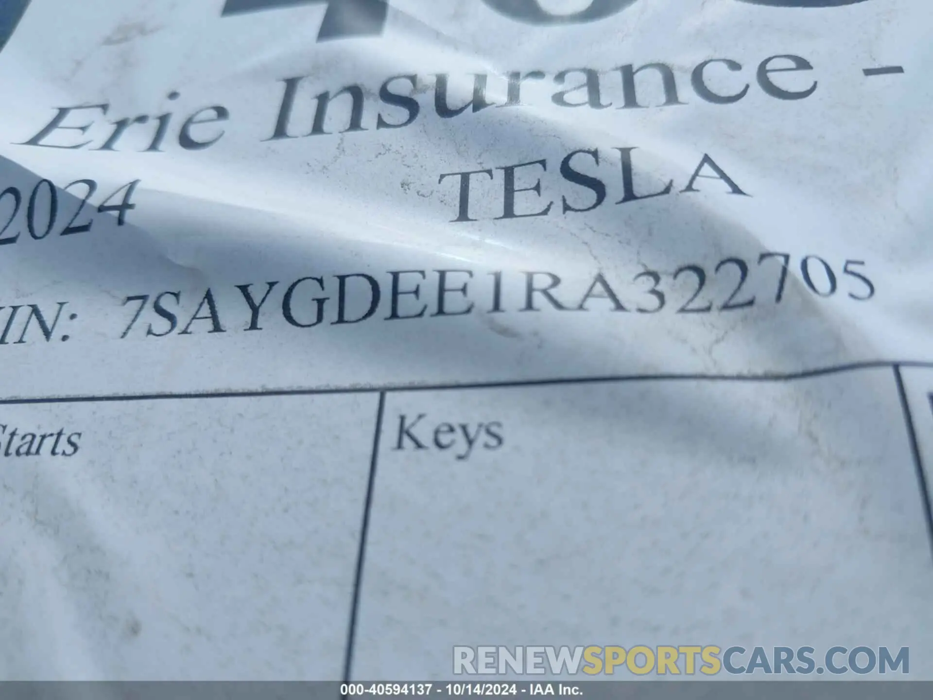 9 fotografías del automóvil dañado 7SAYGDEE1RA322705 TESLA MODEL Y 2024