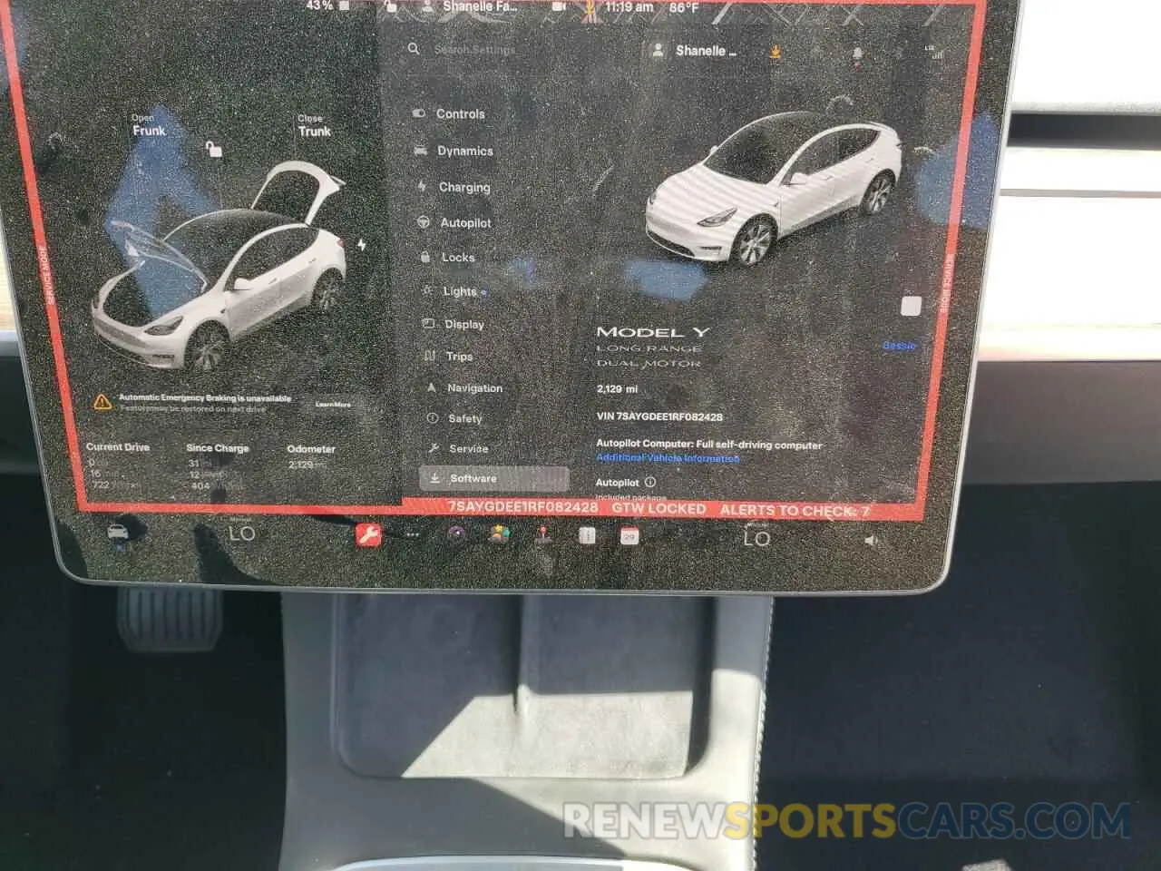 9 fotografías del automóvil dañado 7SAYGDEE1RF082428 TESLA MODEL Y 2024