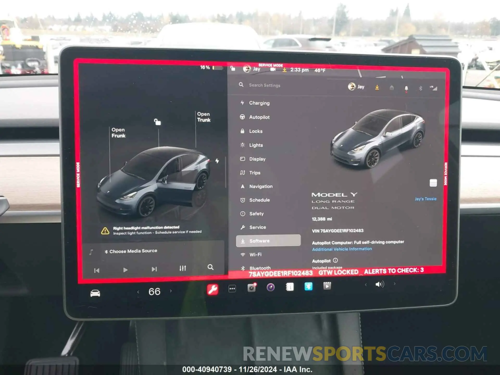 18 fotografías del automóvil dañado 7SAYGDEE1RF102483 TESLA MODEL Y 2024