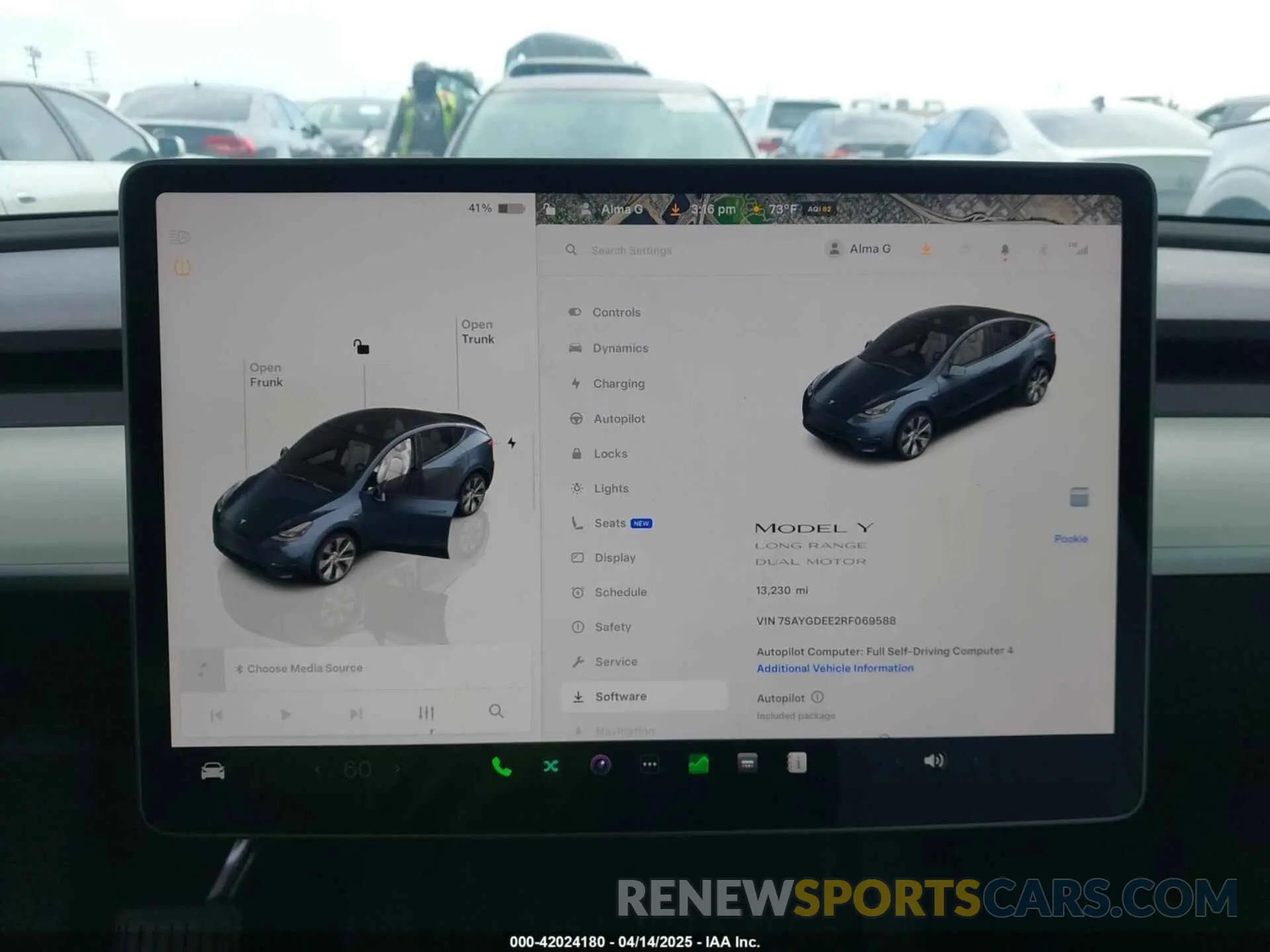 7 fotografías del automóvil dañado 7SAYGDEE2RF069588 TESLA MODEL Y 2024